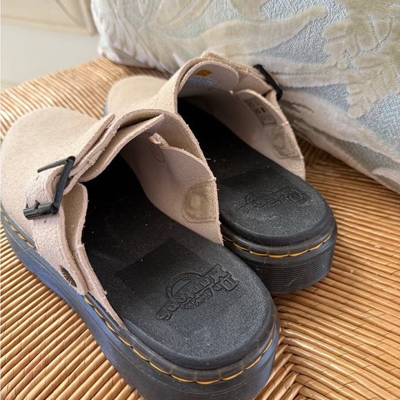 Dr. Martens Beige Mules with Black Sole - Picture 4 of 8